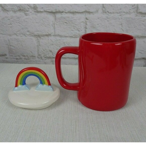 New RAE DUNN Rainbow 🌈 Figural Mug Love Is Equal Red With Lid Pride Home Decor - Picture 5 of 12